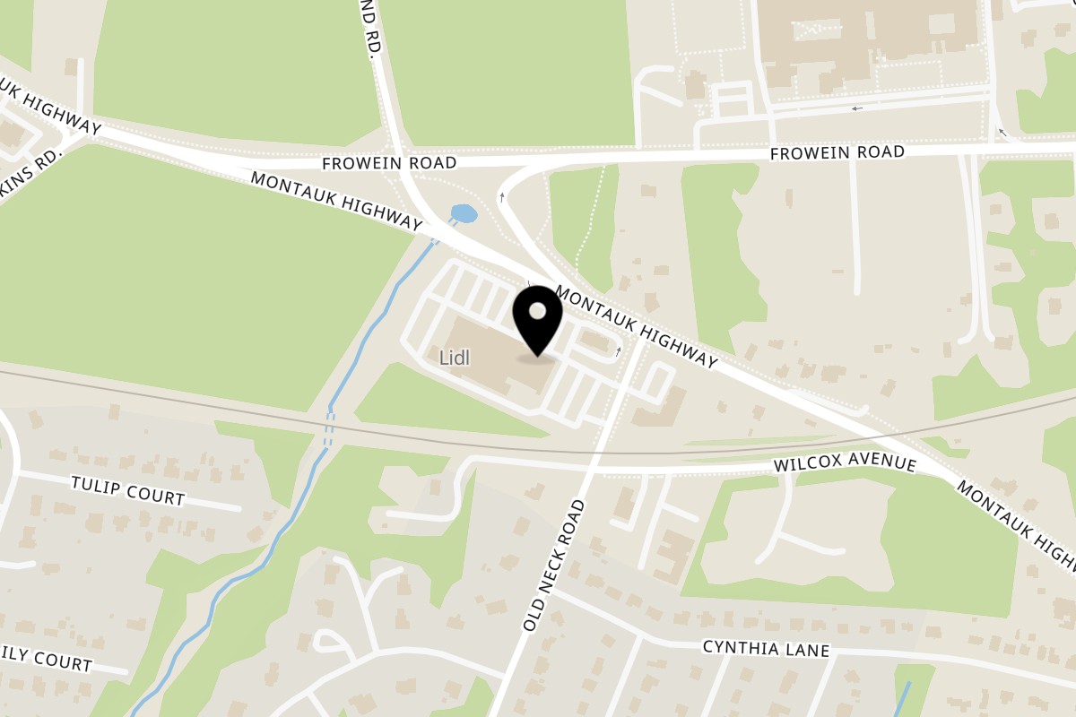 Map showing the location of Smoke Shack BBQ on 792 Montauk Hwy in Center Moriches